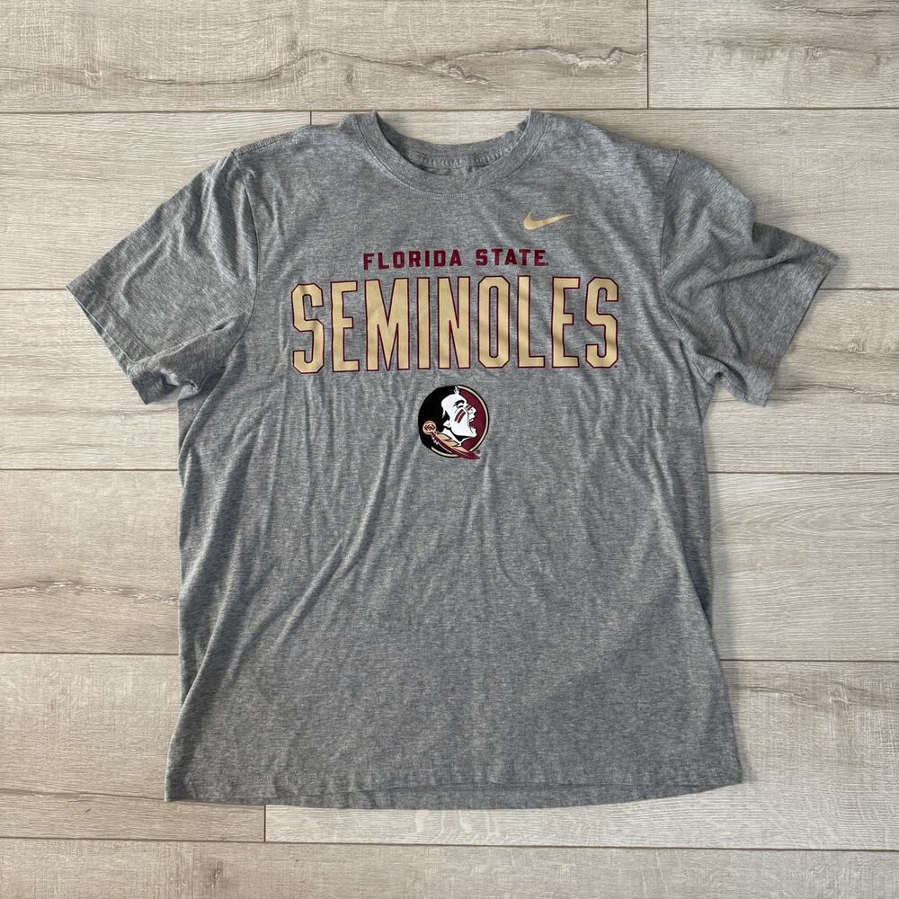 Nike Florida State Seminoles Short Sleeve Graphic T-Shirt Gray XL FSU